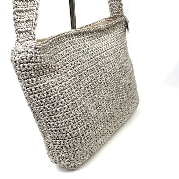 The Sak Hand Crochet Crossbody Bag Sustainable Ecru Yarn 12"W x 9"H x 2"D - Picture 3 of 12